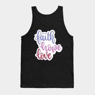 Faith Hope Love Purple Pink Red Script Tank Top